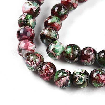 Выпечка окрашенные стеклянные бусины пряди X-DGLA-N003-6mm-A09-1