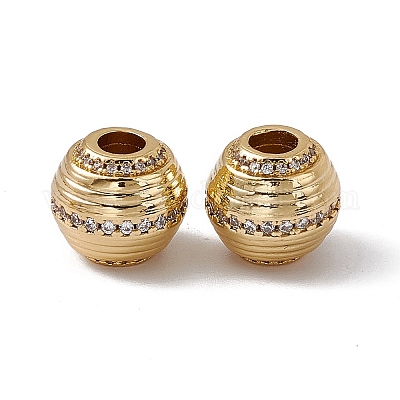 Стойки обшивки латунь микро проложить кубического циркония бусы KK-C007-46G-1