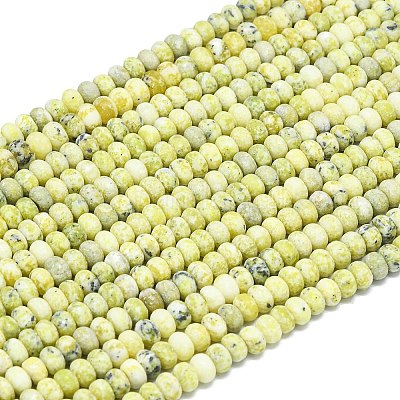 Бусы из натуральной желтой бирюзы (яшмы) G-P575-A33-6x4mm-1