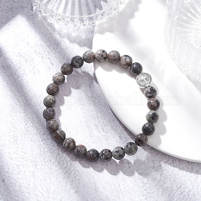 Браслеты из натуральных флуоресцентных бусин сиенита для женщин и мужчин BJEW-JB12371-1