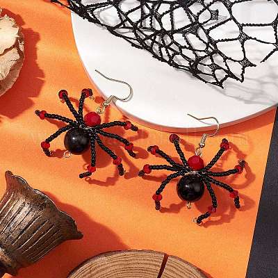 Болтающие серьги из стекла EJEW-JE05984-1