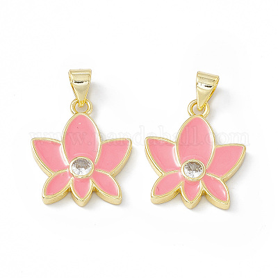 Подвески из латуни с эмалью в стойку KK-B065-05G-01-1