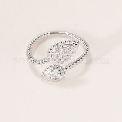 Кольца-манжеты из латуни с микро-паве и прозрачным цирконием для женщин TW6917-1-1