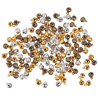 300 шт. 3-х цветные латунные подвески-колокольчики KK-FH0007-63-1