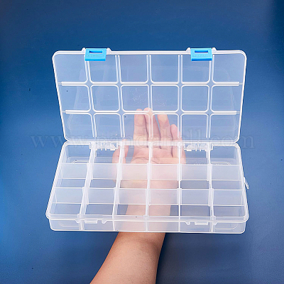 Wholesale BENECREAT 4 PACK 18 Grids Plastic Storage Box Jewellery Box with  Adjustable Dividers Earring Storage Containers Clear Plastic Bead Case(24x14.5x3cm  