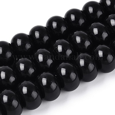 Природные обсидиана бисер нитей G-T144-33-1