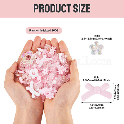 100 г прозрачных и непрозрачных акриловых бусин TACR-TA0001-57E-1