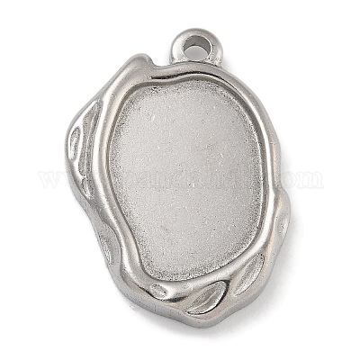 Оправы для подвесок из нержавеющей стали 304 с кабошонами STAS-D197-09P-1