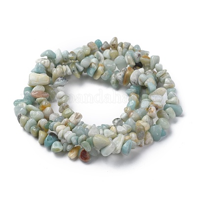 Бусы из амазонитовой крошки из натуральных цветов X-G-M205-12-1