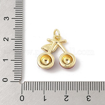 Латунные подвески с красной эмалью KK-U047-16G-1