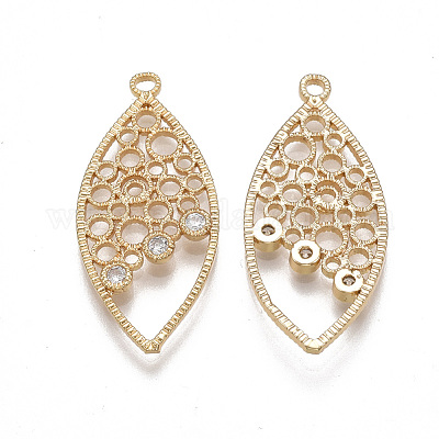 Латунные филигранные подвески KK-T038-338G-02-1