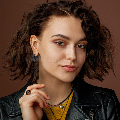 18 шт. 9 серьги-кольца из нержавеющей стали 304 в форме конуса и колонны с бусинами EJEW-AN0003-34-1