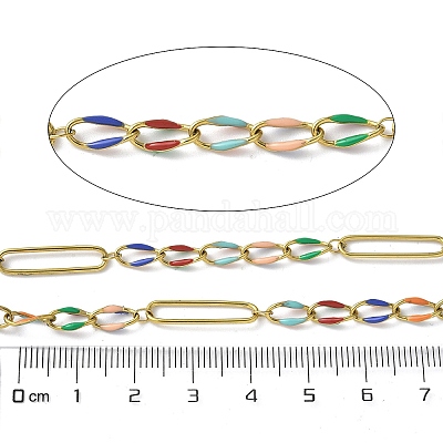 Цепи Figaro из нержавеющей стали 304 с эмалью CHS-U003-02G-01-1