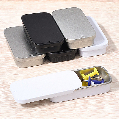 9 шт. 3-цветные жестяные коробки для хранения безделушек с раздвижной крышкой CON-CP0001-016B-1