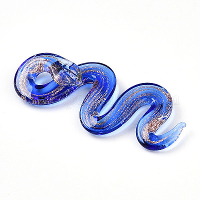 Ручной золотой песок Lampwork большие кулоны LAMP-T023-11B-1