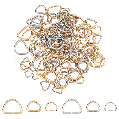 Wholesale DICOSMETIC 120Pcs 3 Style 304 Stainless Steel D Rings