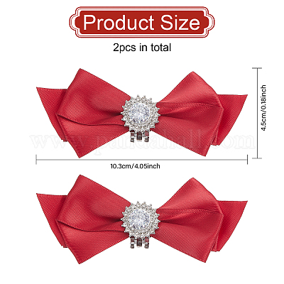 Украшения для обуви из полиэстера с бантом AJEW-WH0348-227-1