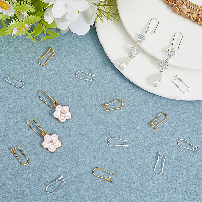 60 шт. 2 цвета латунные крючки для серег для дизайна серег KK-SP0002-49-1