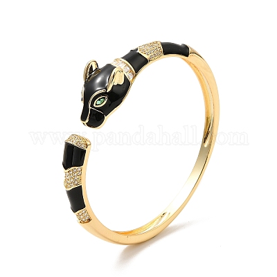 Wholesale Leopard Brass Micro Pave Cubic Zirconia Bangles