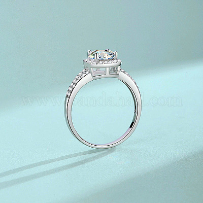 Кольца для пальцев из стерлингового серебра с родиевым покрытием и микропаве из кубических цирконий WG49295-12-1