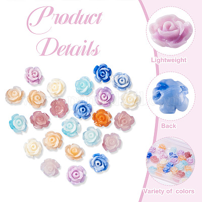 60 шт. 6-х цветные бусины-ракушки розового цвета BSHE-CW0001-01-1