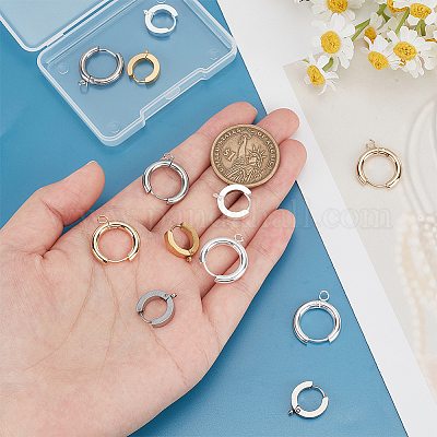 Фурнитура для сережек-колец Huggie Hoops из нержавеющей стали 201 STAS-MA0001-12-1