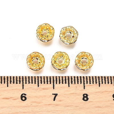 Messing Strass Zwischen perlen&nbsp;RB-A014-L6mm-01G-NF-1