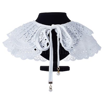 1 шт. съемные воротники из полиэстерового кружева AJEW-GF0007-65-1