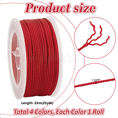 4 рулон круглых нейлоновых шнуров 4 цветов OCOR-PH0006-28-1