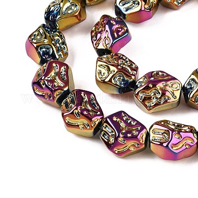 Стеклянные бусины с гальваническим покрытием  EGLA-N012-08P-1