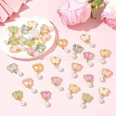 30шт 6 цвета подвески ручной работы лэмпворк&nbsp;LAMP-YW0004-11-1