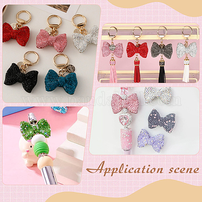 8шт 8 цвета бусины из полимерной глины со стразами RGLA-ME0001-01-1