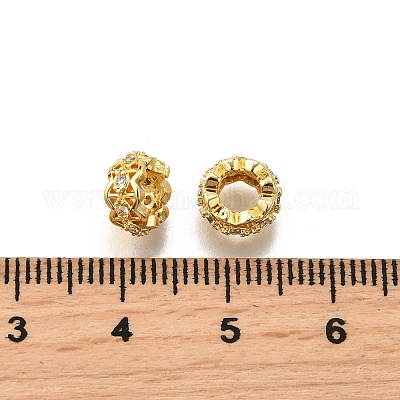 Латунные микро проложить Цирконий Европейский бисером KK-C106-12G-1