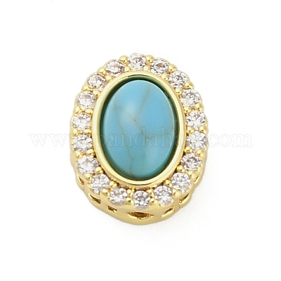 Окрашенные синтетические бирюзовые бусины KK-B158-04G-04-1