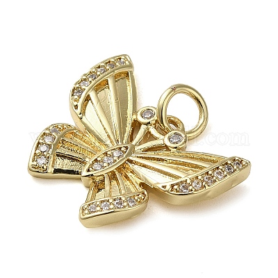 Латунные микропаве прозрачные подвески с фианитом KK-U005-01N-G-1