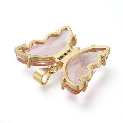 Латунные микропаве прозрачные подвески с фианитом ZIRC-P079-A01-05-1