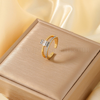 Латунные кольца из манжеты с прозрачным цирконием RC6141-3-1