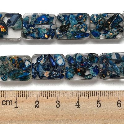 Окрашенная натуральная императорская яшма с нитями смоляных бусин G-G083-F07-01-1