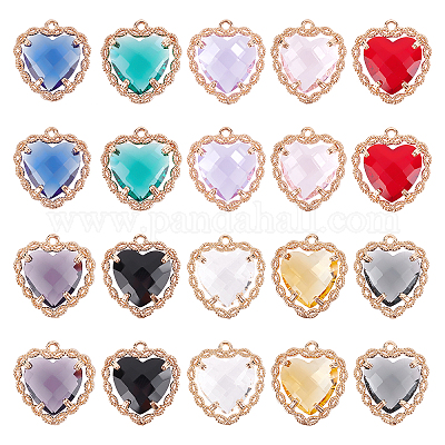 20шт 10 цвета стеклянные подвески GLAA-PH0001-29-1