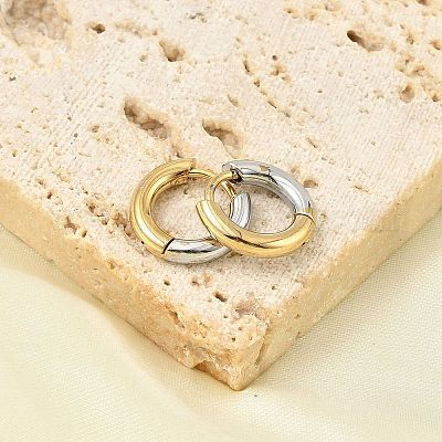 Двухцветные серьги-кольца из нержавеющей стали 201 EJEW-Q002-01G-01-1
