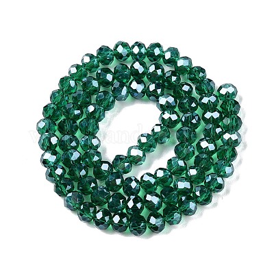 Стеклянные бусины с гальваническим покрытием  EGLA-A044-T6mm-A18-1