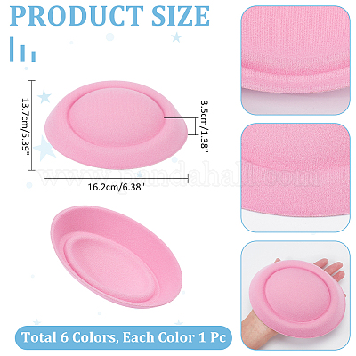 6 шт. 6-цветная тканевая плоская круглая основа для шляпы-чародея для шляпного дела AJEW-NB0005-57-1