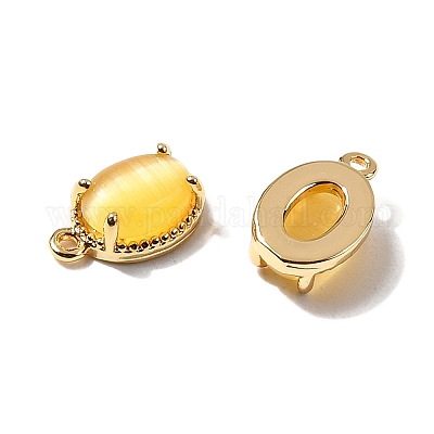 Овальные латунные подвески KK-D024-01C-G-1