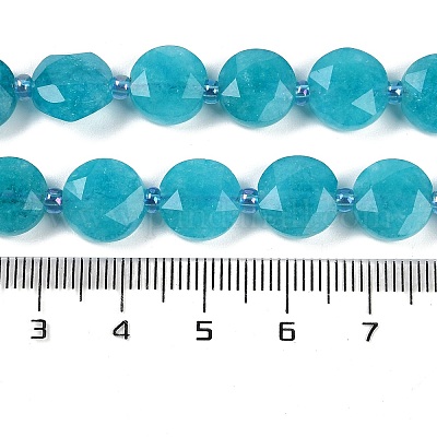 Нити бусин из натурального амазонита окрашенные G-C116-A23-01B-1