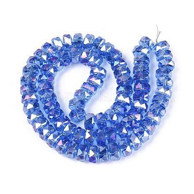 Стеклянные бусины с гальваническим покрытием  EGLA-T021-20F-1