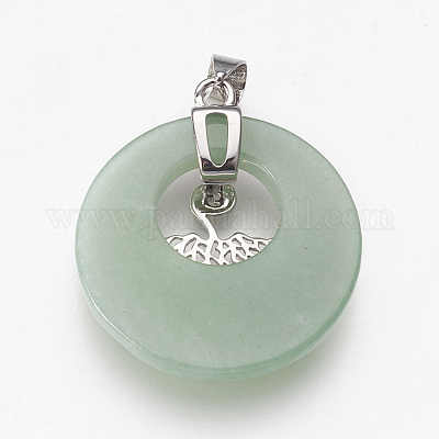 Естественный зеленый авантюрин подвески KK-F751-B13-1