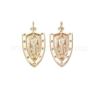 Латунные микропаве прозрачные подвески с фианитом KK-S356-723-1