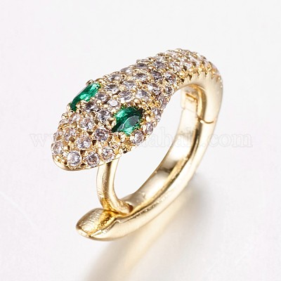 Латунные микро проложить серьги обруча кубического циркония EJEW-F134-01G-1