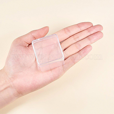 プラスチックビーズ収納ケース  キューブ  透明  4x4x4cm  18pc&nbsp;CON-BC0004-10-1