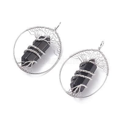 Природные обсидиана большие кулоны G-F702-02P-C-1